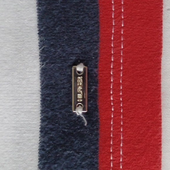 Tommy Hilfiger Striped Cotton 3/4 Sleeve Bateau Neck Tee- Sz. Lrg - Picture 2 of 9